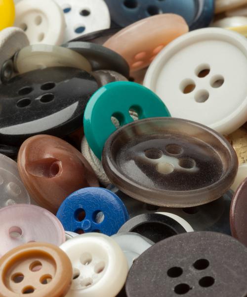 Assorted Buttons (Card of 6) - Black