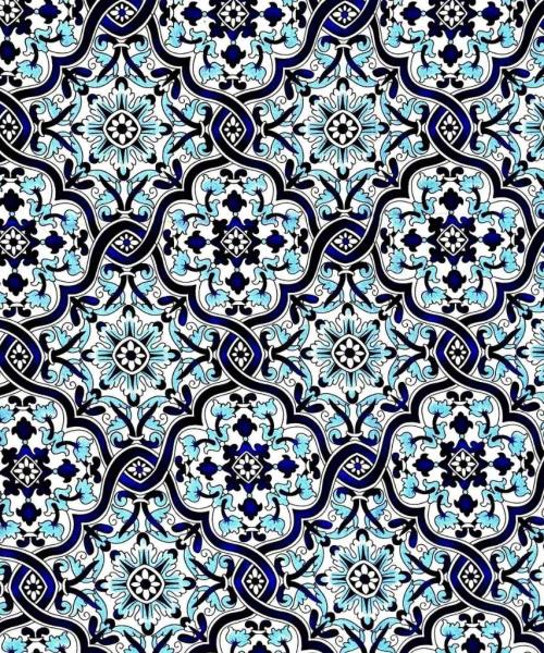 Printed Mini Matt - Moroccan Tile - Blue